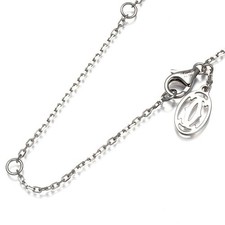 Auth Cartier Chain Necklace with 2C Charm 46cm 18K 750 White Gold