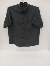 Mens 2XL Soft Feel Short Sleeve Shirt Dark Grey and Black by EWM Hippo P2P 27".