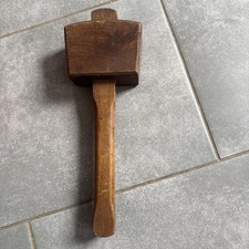 Vintage Wooden Mallet Carpenters Old Tool 