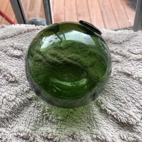 Vintage green glass fishing - glass,