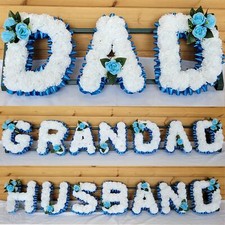 DAD GRANDAD HUSBAND Funeral Flowers Artificial Tribute Package Wreath Letters