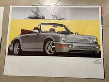 1991 Porsche 911  Carrera 2 Cabriolet dealership Showroom Marketing poster