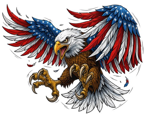 American flag attack bald