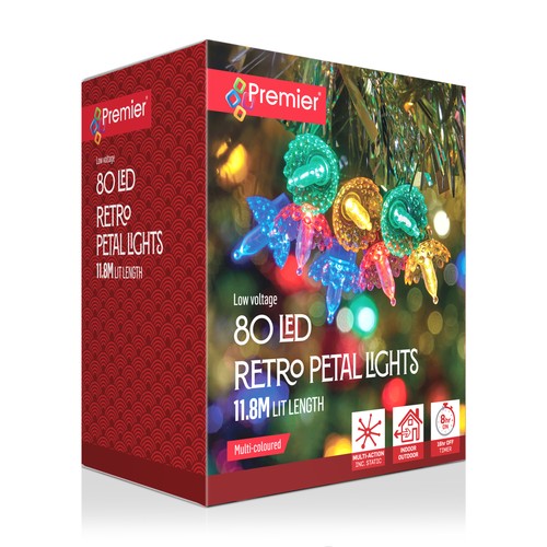Retro petal christmas lights - retro,