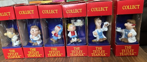 Six tetley teafolk figures - teafolk,