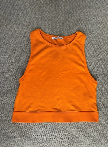 Zara orange cropped top size - top,,