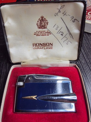 Vintage chrome enamel ronson - vintage, chrome/enamel