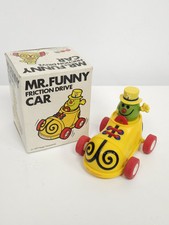 Vintage Mr Men Marx Toys Funny Car - Boxed Excellent - Plastic Friction Drive