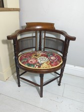 Antique Corner Oval  Armchair Corner chair Rose Pattern FREE POSTAGE 