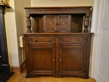 Large Dark Oak Jacobean Style Court Cupboard/ Sideboard