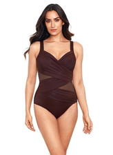 Miraclesuit Network Madero Brown One-Piece Swimsuit 1827 Size 10