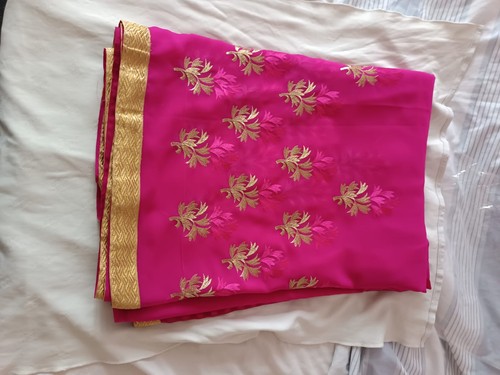 Pink with gold border - with,