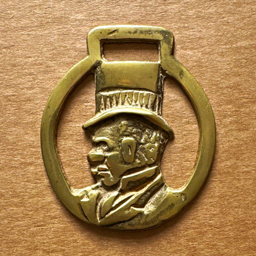 Brass horse medallion - brass,
