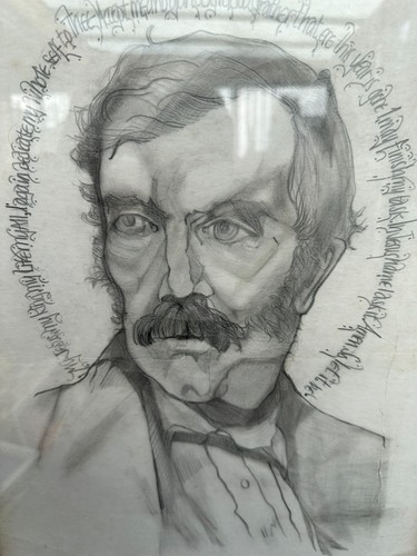 Vintage 1970 framed pencil - vintage,
