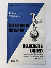 Tottenham Hotspur v Newcastle United Programme 7 December 1974 | 1974/75 Season