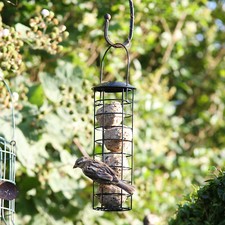 Wild Garden Bird Fat Suet Ball Feeder Heavy Duty Metal Hanging Loop Easy Fill