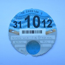 UK Road Tax Disc 30 October 2012 (10 12 BMW Birthday Present Old Car)