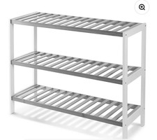 3-Tier Bamboo Shoe Rack - Wooden Shoe Organiser with Large Storage Capacity