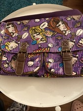 Anna Smith Messenger Bag with Comic Style Features Long Adjustable Strap Pockets