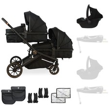 My Babiie MB33 Tandem Pushchair with Infant Carrier - Black Leopard
