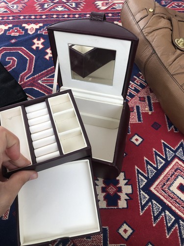 Burgundy jewellery box - burgundy,