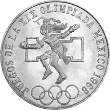 1968 25 Peso Mexican Olympic