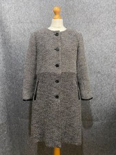 Toast Coat Size UK 14 Black Grey Bouclé Tweed Wool Blend Colour Block