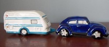 Novelty VW Beetle & Caravan Salt & Pepper Pots/Shakers - BNWOT