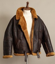 Vintage 1980s Polden RAF Irvin Type Sheepskin Shearling Flying Jacket XL (46)
