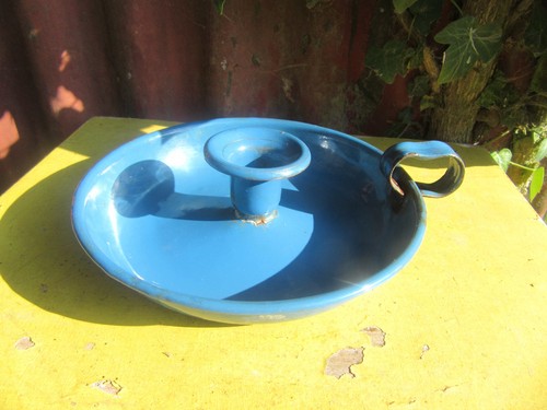 Vintage blue enamel wee willy - enamel,