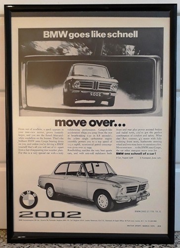 Framed original classic car - classic, ad