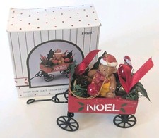 Vtg Christmas Ornament Wagon &