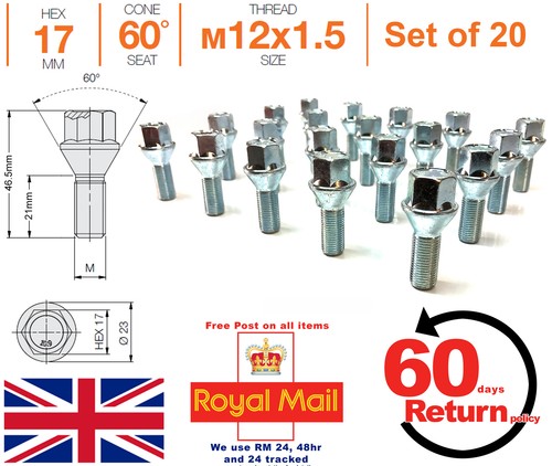 M12x1 21mm short thread - 20,