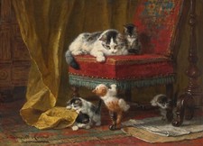 HENRIETTE RONNER KNIP CAT ANIMAL CANVAS PICTURE PRINT WALL ART Mother's Pride