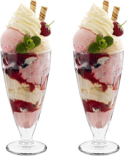 Ice cream sundae - glasses, set