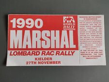 Lombard RAC Rally Sticker Marshal Kielder 1990 Original and genuine