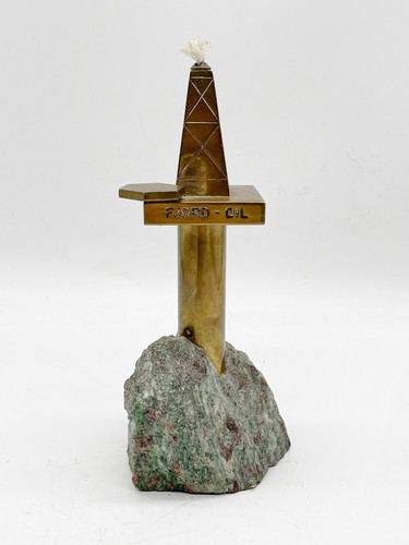 Vintage brass fjord oil lamp - brass,