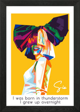 Sia in Pop art Framed Wall Art
