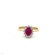 18ct yellow gold ruby and