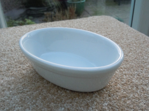 Pie dish white - dish, oval
