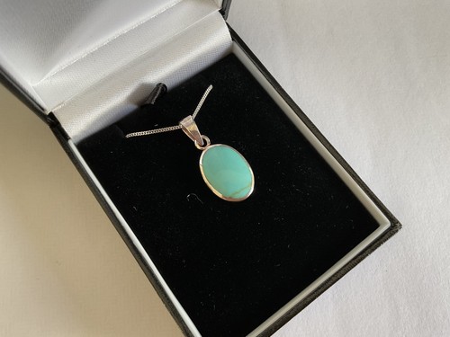 Necklace turquoise pendant - necklace,