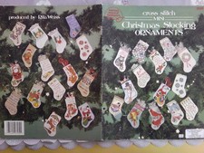 Mini Christmas Stocking Ornaments cross stitch chart booklet - 30 designs