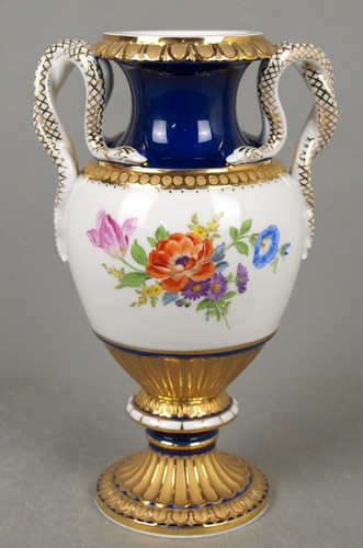 Meissen snake vase with - snake, cobalt