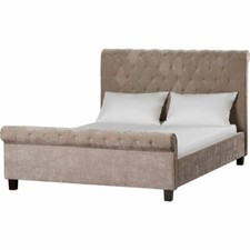 Three Posts Cheltenham Upholstered Sleigh Bed Double Mink Elegant Decor