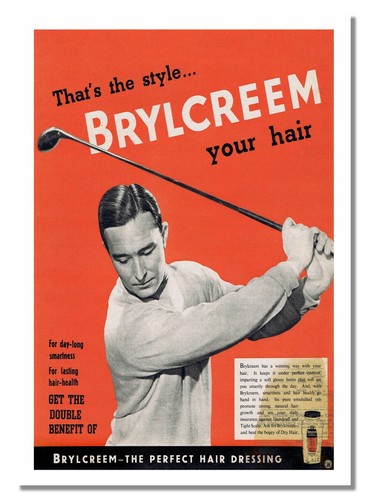 Brylcreem golf poster vintage - golf,