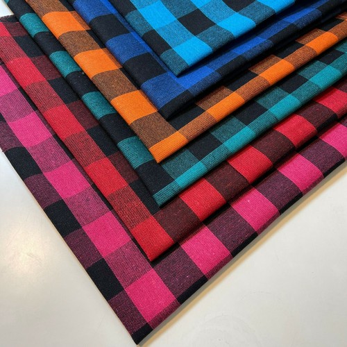 Cotton linen fabric - fabric, gingham