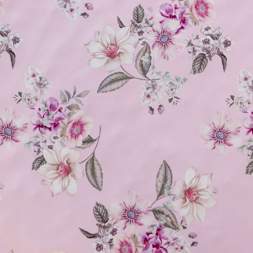 Pink flower jersey - jersey, fabric