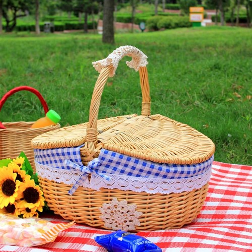 Outdoor picnic basket rattan - outdoor,