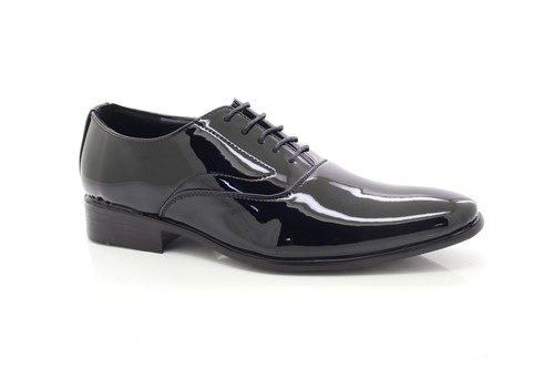 Men black patent pointed - black,