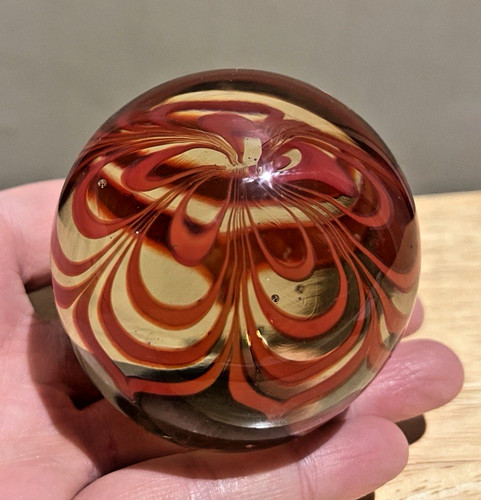 Vintage art glass paperweight - vintage,